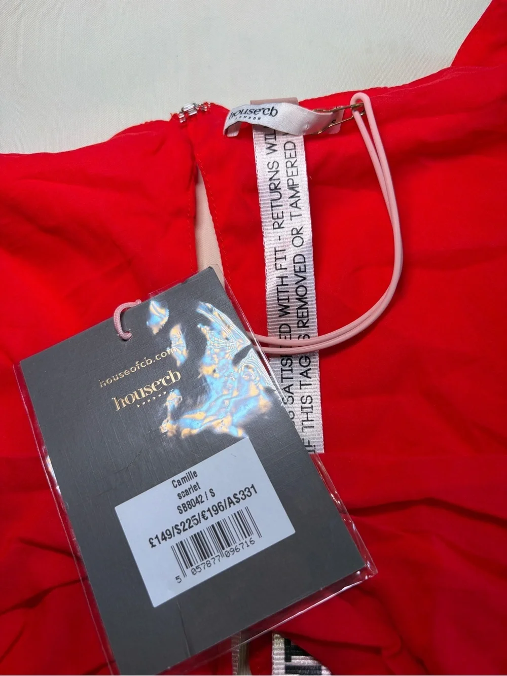 NEW! House of CB- CAMILLE Scarlet Real Silk Cutout Mini Dress Red Size Small